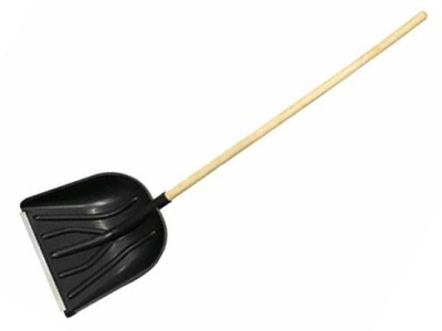 Изображение товара Лопата снеговая №1 с металлической накладкой деревянным черенком и ручкой (3шт/уп) в Миди Лтд