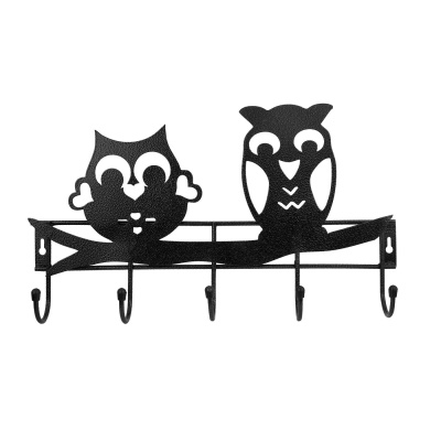 Изображение товара Вешалка настенная Совы черный 5 крючков (10шт/уп) в Миди Лтд