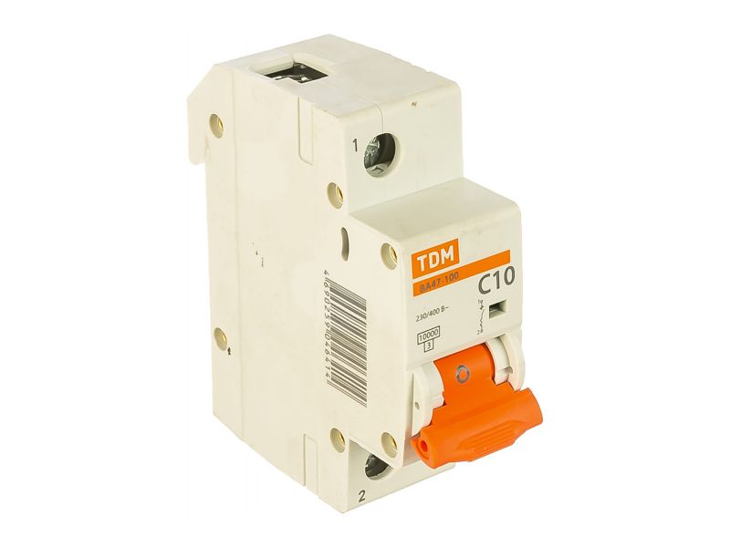 Автоматический выключатель ВА47-100 1Р 10А 10кА х-ка С TDM - фото в Миди Лтд Изображение товара Автоматический выключатель ВА47-100 1Р 10А 10кА х-ка С TDM в Миди Лтд