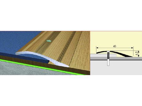 Изображение товара Кант полукруглый 40мм 0,9 алюминий в Миди Лтд