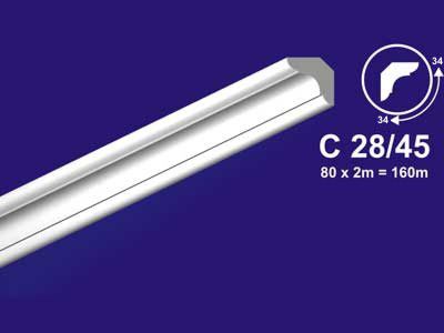 Изображение товара Экструдированный плинтус 34*34*2м  С28/45 (уп-96шт) в Миди Лтд