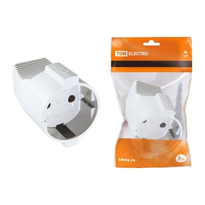 Розетка кабельная б/з 2P белая 10А 250В TDM - фото в Миди Лтд Изображение товара Розетка кабельная б/з 2P белая 10А 250В TDM в Миди Лтд