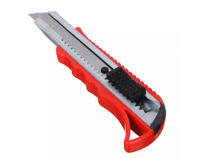 Изображение товара Нож 18мм металл+пластик HEADMAN с фиксатором сегментированное лезвие (288шт/кор) в Миди Лтд