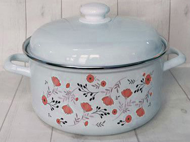 Набор кастрюль эмаль жемчужная Blossom (1,5л, 2,0л, 3,0л) С-124АП2/4Жм - фото в Миди Лтд Изображение товара Набор кастрюль эмаль жемчужная Blossom (1,5л, 2,0л, 3,0л) С-124АП2/4Жм в Миди Лтд