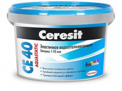 Затирка Ceresit СЕ40/1 серебристо-серый эластичная 1кг - фото в Миди Лтд Изображение товара Затирка Ceresit СЕ40/1 серебристо-серый эластичная 1кг в Миди Лтд