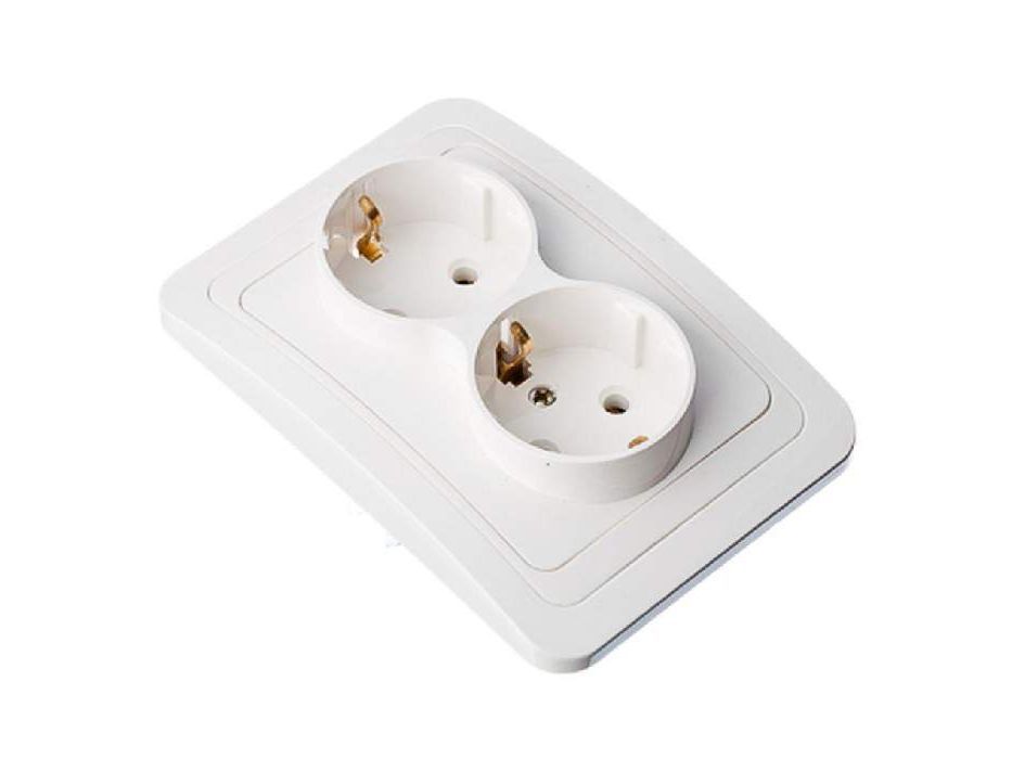 Розетка двухместная,с/зазем.белая 16А 250В           ХХ - фото в Миди Лтд Изображение товара Розетка двухместная,с/зазем.белая 16А 250В           ХХ в Миди Лтд