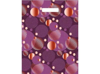 Изображение товара Пакет с вырубной ручкой Малахит 31*40см 60мк Золотые круги (50шт/уп) в Миди Лтд