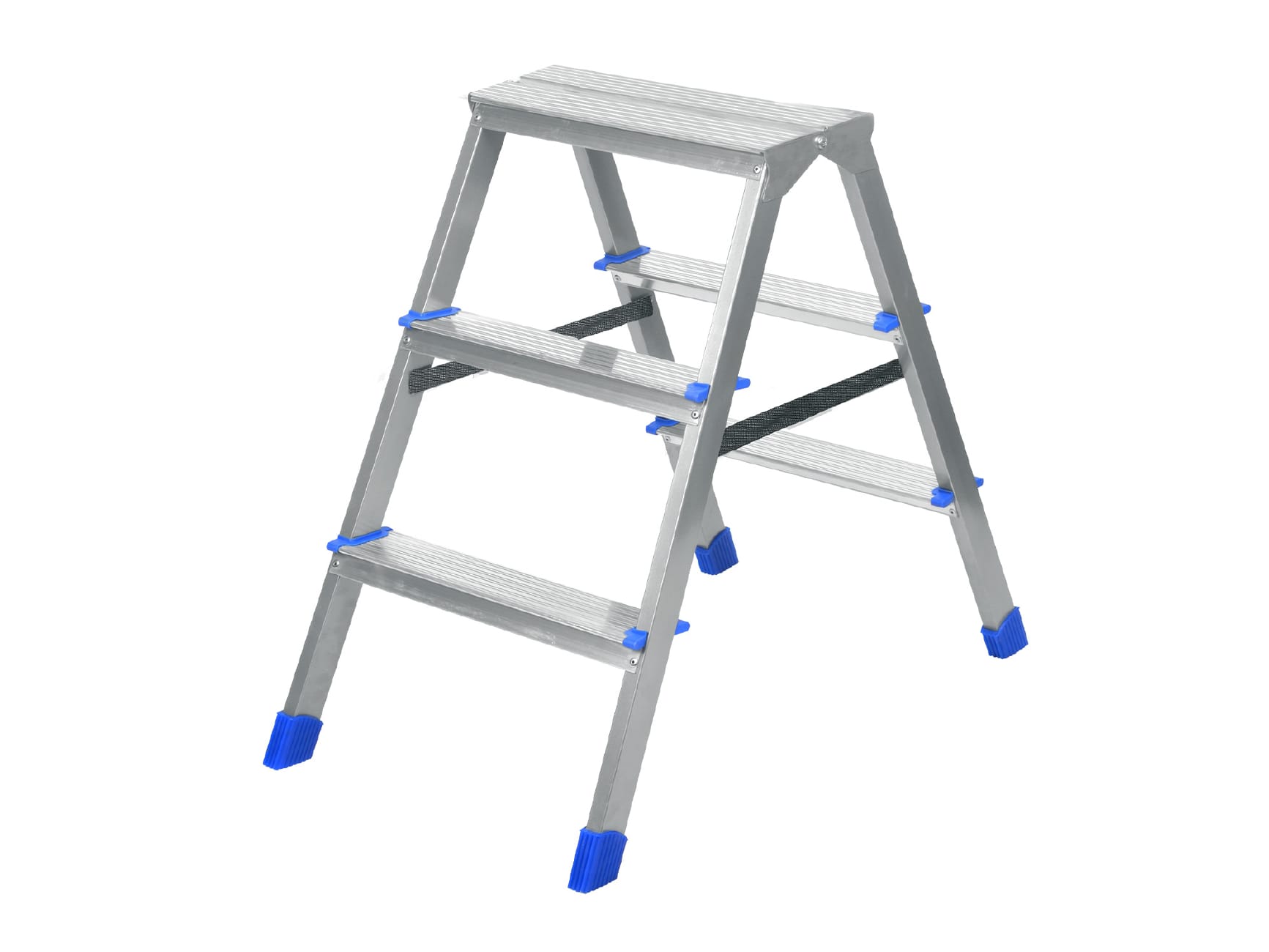 Лестница-стремянка NIKA двухсторонняя 4-х ступенчатая высота до верхней площ 88 см 6кг - фото в Миди Лтд Изображение товара Лестница-стремянка NIKA двухсторонняя 4-х ступенчатая высота до верхней площ 88 см 6кг в Миди Лтд