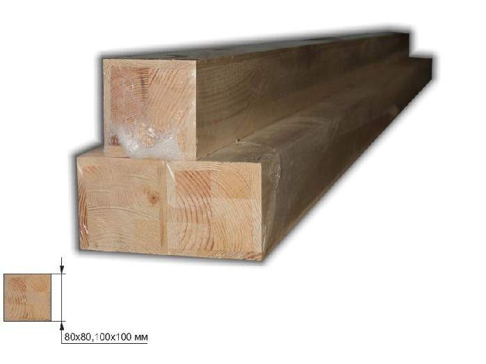 Изображение товара Брус Клеёный Опорный  80*80*6000мм сорт А-А (уп-2шт) в Миди Лтд
