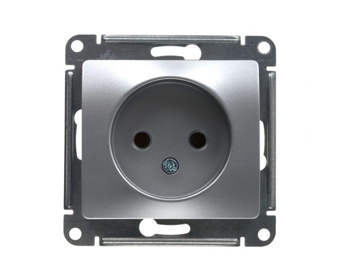 Розетка Schneider Glossa 16А б/з алюминевая - фото в Миди Лтд Изображение товара Розетка Schneider Glossa 16А б/з алюминевая в Миди Лтд