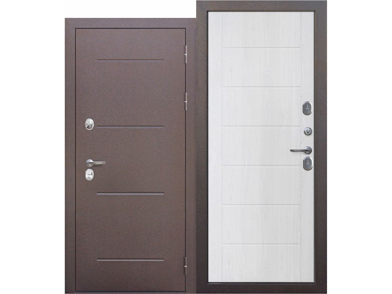 Дверь металлическая 960 левая ISOTERMA медный антик Астана Милки терморазрыв (ручка, основной  - фото в Миди Лтд Изображение товара Дверь металлическая 960 левая ISOTERMA медный антик Астана Милки терморазрыв (ручка, основной  в Миди Лтд