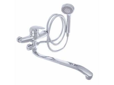 Смеситель для ванны с длинным изливом с душ набором латунь RAIN Коралл - фото в Миди Лтд Изображение товара Смеситель для ванны с длинным изливом с душ набором латунь RAIN Коралл в Миди Лтд