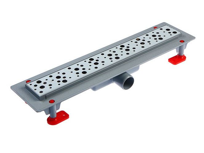 Изображение товара Трап линейный пластик. 40мм 350*62 матовая нержавеющая решетка Бриз в Миди Лтд