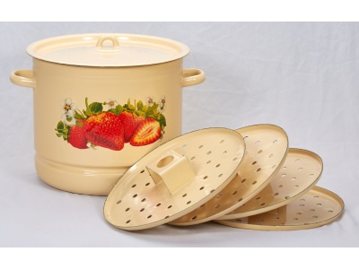 Мантоварка эмаль белый гранит 12,0л Сочная клубника С-2224/4Рб (2шт/уп) - фото в Миди Лтд Изображение товара Мантоварка эмаль белый гранит 12,0л Сочная клубника С-2224/4Рб (2шт/уп) в Миди Лтд