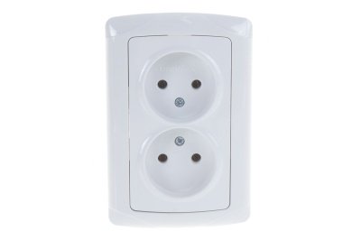 Розетка 2-ая б/з бел Маргарита СП керамика 16А 220В (5/10/200) - фото в Миди Лтд Изображение товара Розетка 2-ая б/з бел Маргарита СП керамика 16А 220В (5/10/200) в Миди Лтд