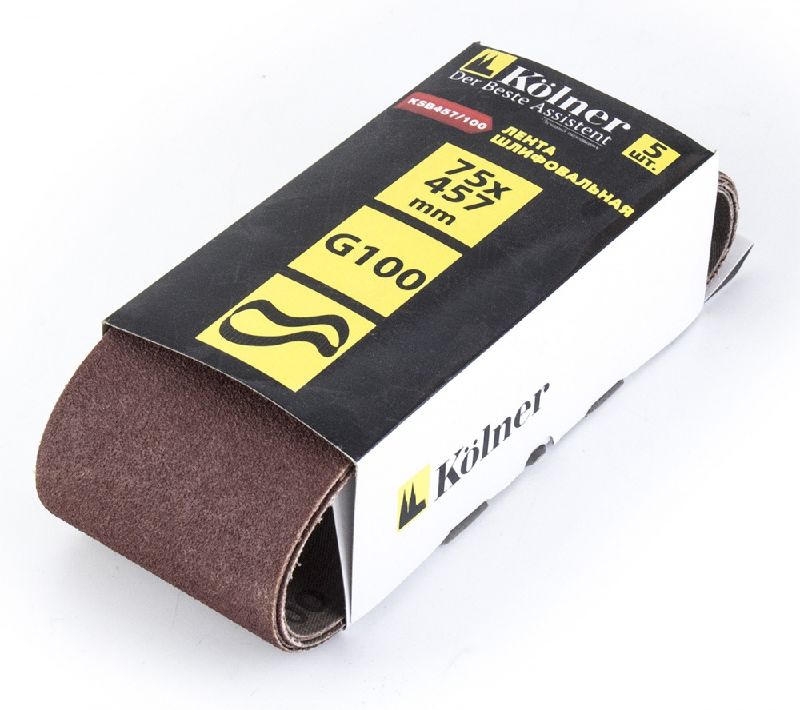 Ремень шлифовальный Kolner KSB 457*75мм  Р 100 (5шт/уп) 39699 - фото в Миди Лтд Изображение товара Ремень шлифовальный Kolner KSB 457*75мм  Р 100 (5шт/уп) 39699 в Миди Лтд