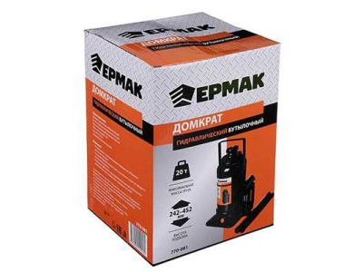 Изображение товара Домкрат гидравлический бутылочный 20т ЕРМАК высота подъема 244-449мм (2шт/кор) в Миди Лтд