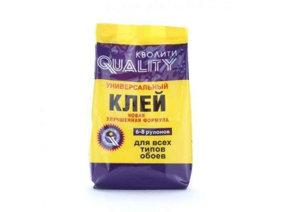 Клей обойный универсальный "Quality" 200гр в мягкой пачке (30шт/уп) - фото в Миди Лтд Изображение товара Клей обойный универсальный "Quality" 200гр в мягкой пачке (30шт/уп) в Миди Лтд