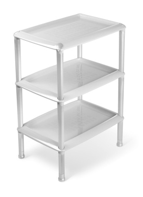 Изображение товара Этажерка универсальная ДЖЕТТА 3 полки светло-серая (4шт/уп) в Миди Лтд