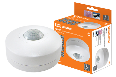 Датчик движения потолочный ДДП-03 1200Bт 10-900с 6м 3+Лк IP33 TDM - фото в Миди Лтд Изображение товара Датчик движения потолочный ДДП-03 1200Bт 10-900с 6м 3+Лк IP33 TDM в Миди Лтд