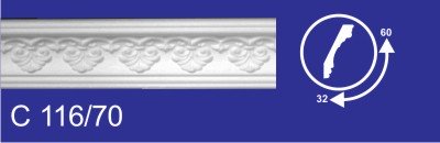 Изображение товара Инжекционный плинтус 32*60*2м  C116/70 (уп-50шт) в Миди Лтд