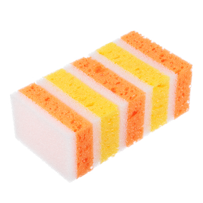 Изображение товара Набор губок для мытья посуды РЫЖИЙ крупнопористый поролон 5шт 9,5*6,5*5см в Миди Лтд