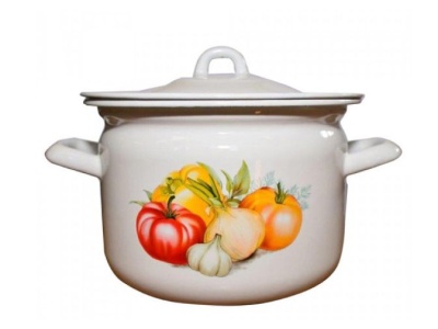 Изображение товара Кастрюля эмаль белая 2,4л Овощное ассорти Р-16102Б/4 (4шт/уп) Х в Миди Лтд