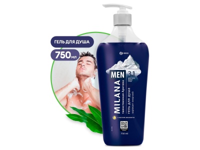 Изображение товара Гель для душа Milana Men Таинственная артика с маслом эвкалипта 750мл (8шт/уп) в Миди Лтд