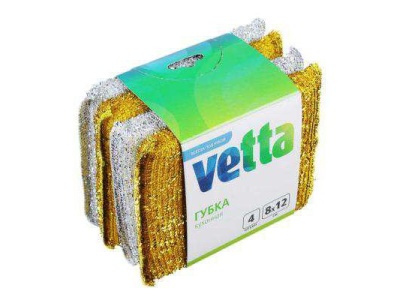 Изображение товара Набор губок кухонных VETTA золото-серебро 8*12см (4шт/уп) в Миди Лтд