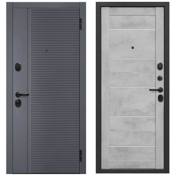 Дверь металлическая 960 правая 7,5см Бостон /Бетон снежный царга (ручка, основной замок, доп. замок) - фото в Миди Лтд Изображение товара Дверь металлическая 960 правая 7,5см Бостон /Бетон снежный царга (ручка, основной замок, доп. замок) в Миди Лтд