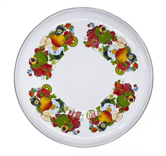 Изображение товара Блюдо эмаль белая 2,5л Фруктовый микс С-0811А/5 (5шт/уп) в Миди Лтд