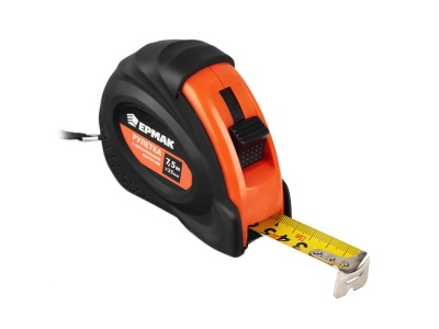 Рулетка  7,5м*25мм ЕРМАК обрезиненный корпус (3шт/уп)(60шт/кор) - фото в Миди Лтд Изображение товара Рулетка  7,5м*25мм ЕРМАК обрезиненный корпус (3шт/уп)(60шт/кор) в Миди Лтд