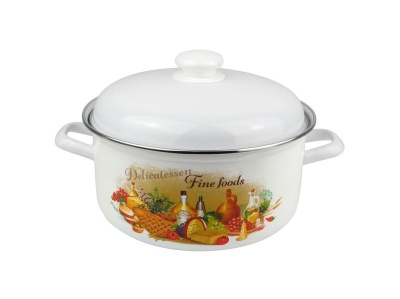 Изображение товара Кастрюля эмаль белая 4,5л Италия С-1515АП2/4 (4шт/уп) Х в Миди Лтд