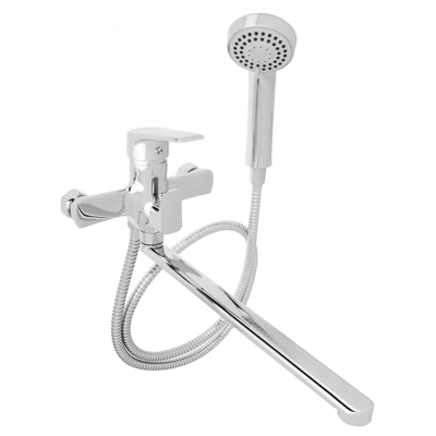 Смеситель для ванны с прямым изливом с душ набором латунь RAIN Лазурит - фото в Миди Лтд Изображение товара Смеситель для ванны с прямым изливом с душ набором латунь RAIN Лазурит в Миди Лтд