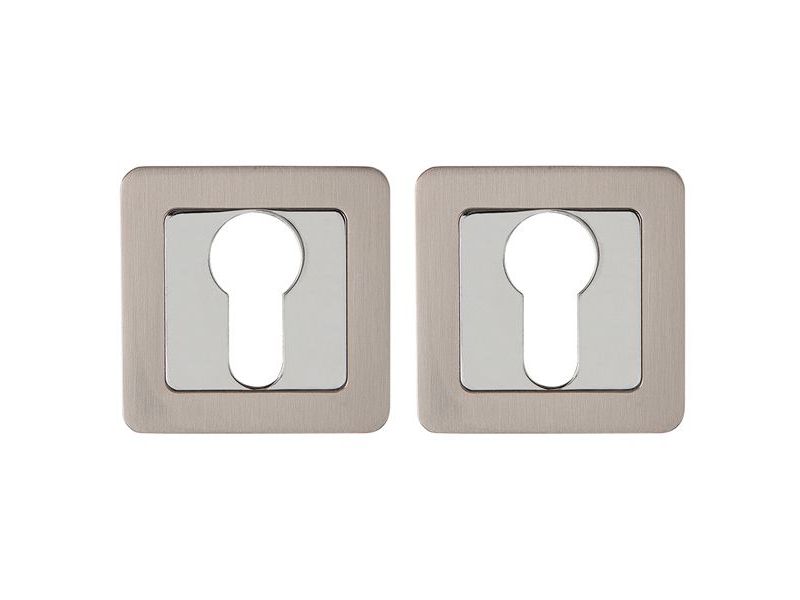 Накладка под цилиндр ET QR SN/CP-3 матовый никель/хром - фото в Миди Лтд Изображение товара Накладка под цилиндр ET QR SN/CP-3 матовый никель/хром в Миди Лтд