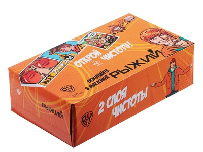 Салфетки бумажные non-stop в коробке 2сл 100л BY Рыжий - фото в Миди Лтд Изображение товара Салфетки бумажные non-stop в коробке 2сл 100л BY Рыжий в Миди Лтд