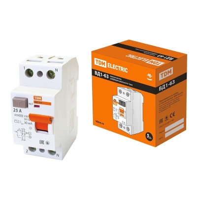 УЗО ВД1-63 2Р 25А 30мА TDM - фото в Миди Лтд Изображение товара УЗО ВД1-63 2Р 25А 30мА TDM в Миди Лтд
