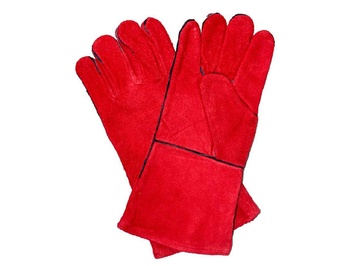 Изображение товара Краги спилковые "ТРЕК" красные пятипалые с подкладкой (120шт/уп) в Миди Лтд