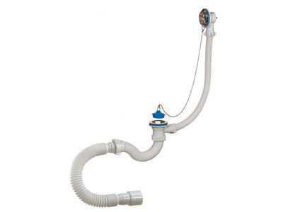 Изображение товара Сифон для ванны ОРИО 11/2" с переливом,гибкой трубкой 40-40/50 (30шт/уп) А40089 в Миди Лтд