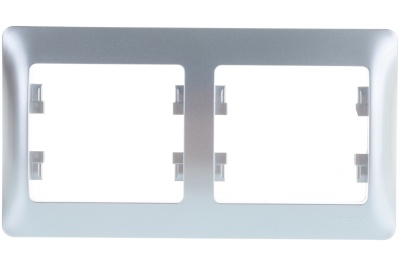 Рамка 2-ая Schneider Glossa горизонтальная алюминевая - фото в Миди Лтд Изображение товара Рамка 2-ая Schneider Glossa горизонтальная алюминевая в Миди Лтд