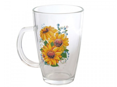 Кружка для чая Подсолнухи 350мл (16шт/уп) - фото в Миди Лтд Изображение товара Кружка для чая Подсолнухи 350мл (16шт/уп) в Миди Лтд