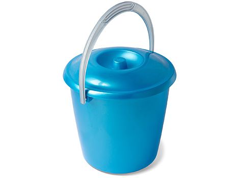 Изображение товара Ведро СОЛО с крышкой перламутровое бирюзовое 10л (12шт/уп) в Миди Лтд