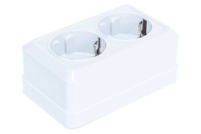 Розетка 2-ая с/з бел Олимп ОП керамика 16А 220В (5/10/200) 0030978 - фото в Миди Лтд Изображение товара Розетка 2-ая с/з бел Олимп ОП керамика 16А 220В (5/10/200) 0030978 в Миди Лтд