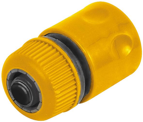 Соединитель пластиковый 3/4" автостоп 76405 - фото в Миди Лтд Изображение товара Соединитель пластиковый 3/4" автостоп 76405 в Миди Лтд