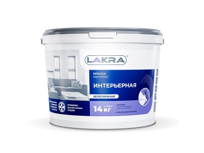 Изображение товара Краска интерьерная ЛАКРА акриловая белоснежная 6,5 кг (4шт/уп; 72шт/пал) в Миди Лтд