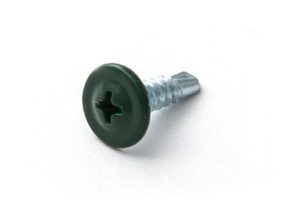 Изображение товара Саморез п/ш зеленый мох 4,2*16 RAL 6005 сверло (250шт/уп) в Миди Лтд