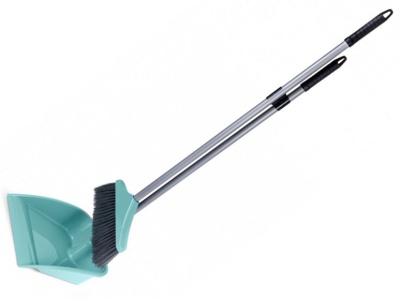 Изображение товара Совок со щеткой с высокой ручкой ПЕРФЕТТО бирюзовый в Миди Лтд