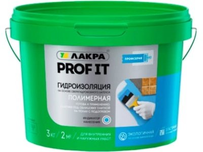 Изображение товара Гидроизоляция полимерная ЛАКРА PROF IT 3кг (144шт/пал) в Миди Лтд