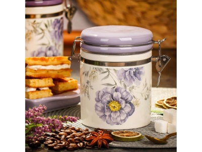 Банка для сыпучих продуктов доломит 0,35л с крышкой Daniks Флорина (36шт/уп) - фото в Миди Лтд Изображение товара Банка для сыпучих продуктов доломит 0,35л с крышкой Daniks Флорина (36шт/уп) в Миди Лтд