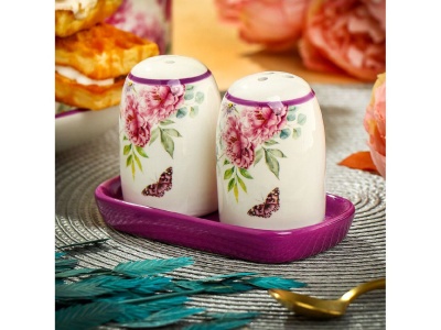 Изображение товара Набор для специй керамика 3шт (солонка, перечница на подставке) Daniks Флорентини (72шт/уп) в Миди Лтд